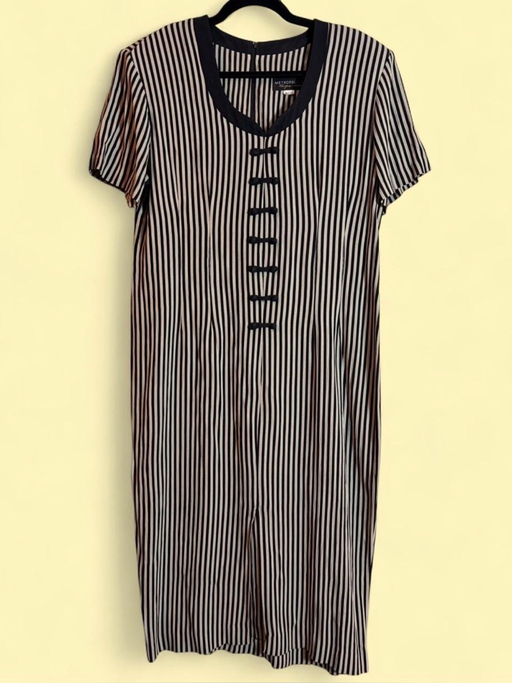 Vintage Black & White Striped Dress